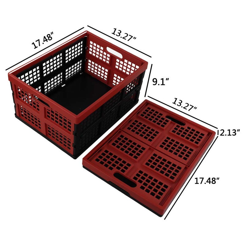 Obstnny 34 Quart Collapsible Storage Bins, Stackable Milk Crate, 3 Packs - Image 2